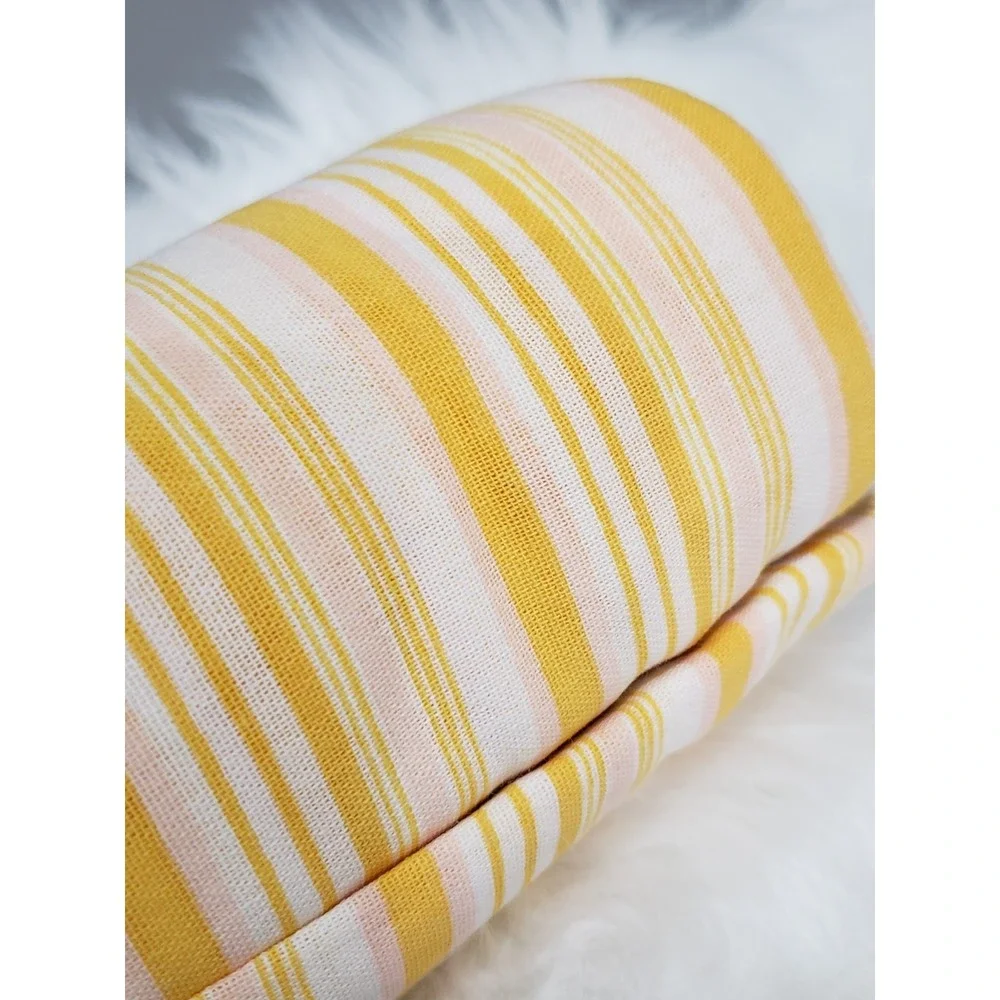 NEW Urban Outfitters SHOWER CURTAIN stripes gold pink bathroom vanity decor